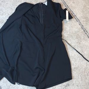 Black romper wrap dress